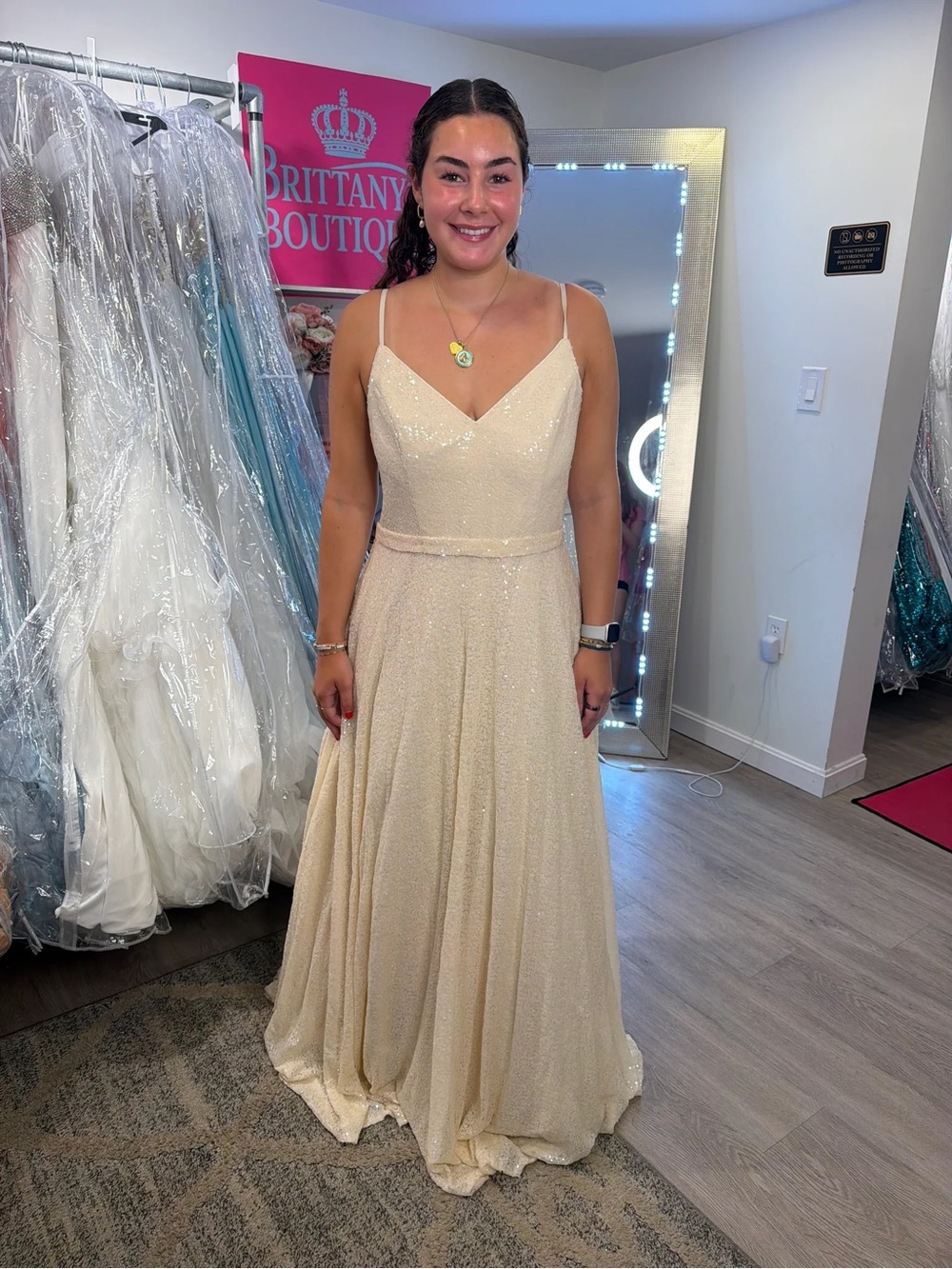 Elegant Spaghetti-Strap Evening Dress